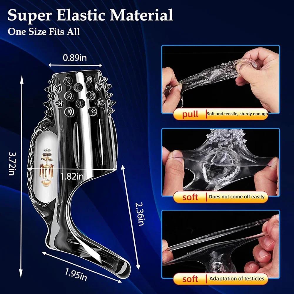 Penis Sleeve Extensions Condom Male Enlargement Delay Vibrators Clits Massager Cock Ring Vibrating Penis Cover Sex Toys For Men