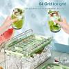Ice Lattice Ice Cube Tray With Lid And Bin 2 Piece Set Ice Cube Molder 64 Lattices Large Capacity Ice Lattice Ice Maker