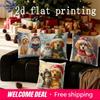 Home Decor Christmas Pet Cats & Dogs Pillow Covers Pattern Cushion Cover Suitable For Sofa Bedroom Car Pillow Cover