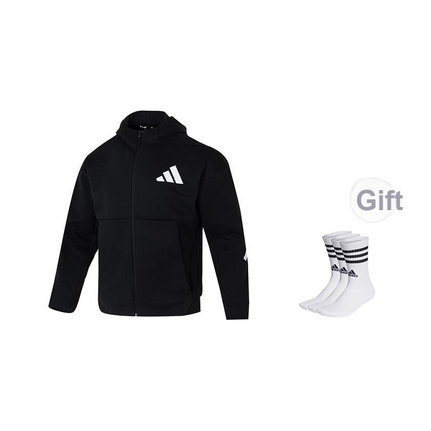 adidas Îmbrăcăminte sport ZNE. FW24 Design Logo Jachetă Fashion Minimalistă cu Glugă și Mâneci Lungi Bărbați Jachetă Neagră JD5984
