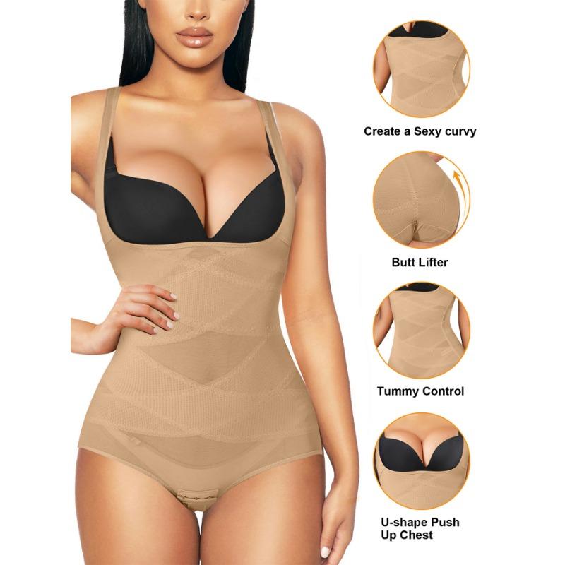 Women Thin Mesh Breathable Seamless One Piece Shapewear Tummy Control Waist Cincher Butt Lifter