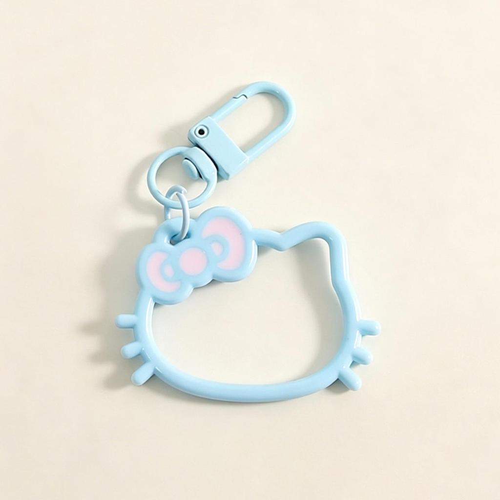 Creative Cartoon Cat Head Keychain - Acrylic Pendant Accessory & Bag Charm