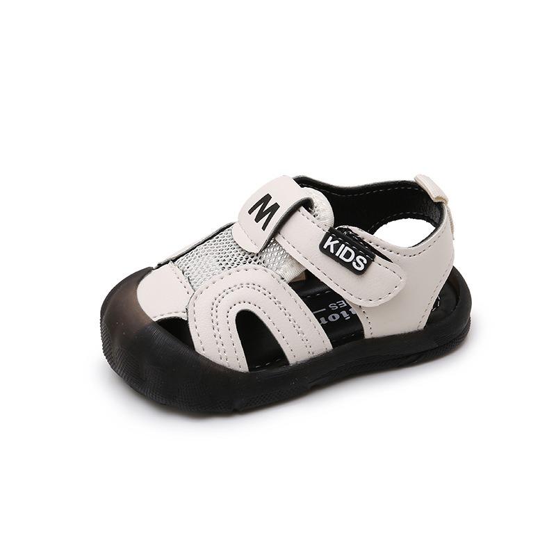 Toddler Baby Boy Closed Toe Anti Kick Non Slip Soft Sole Walking Sandals