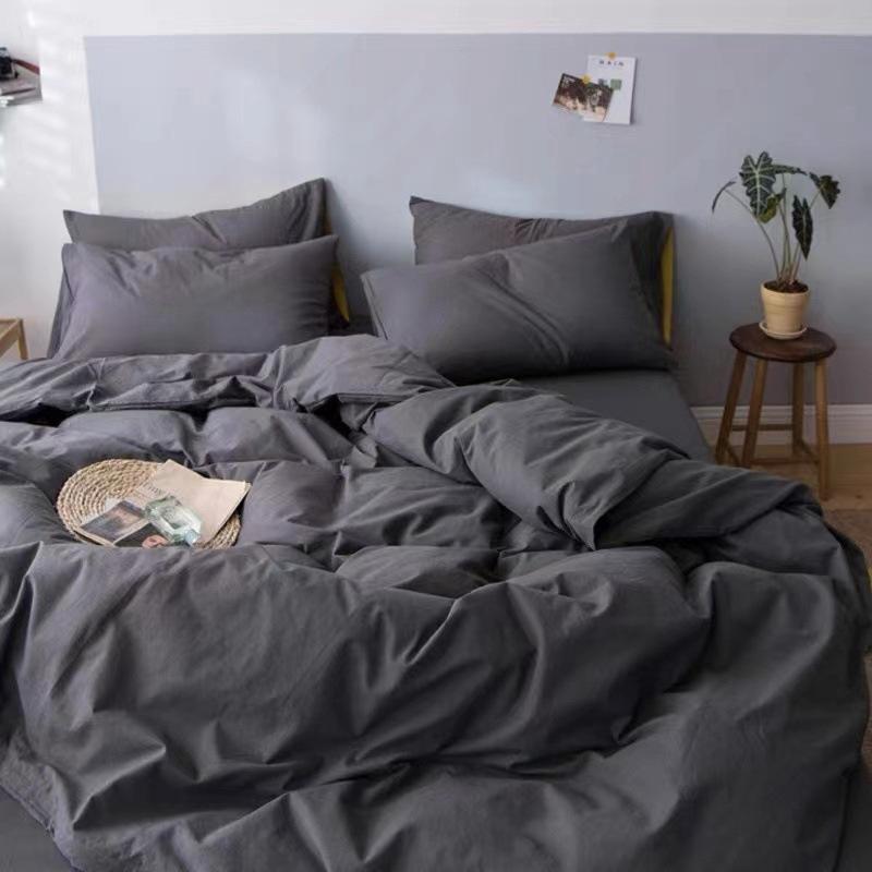 Modern Minimalist Solid Color Bedding Set Single Person Duvet Cover in Student Dormitory Four Seasons General Large Size Double Bedsheets Home Textile