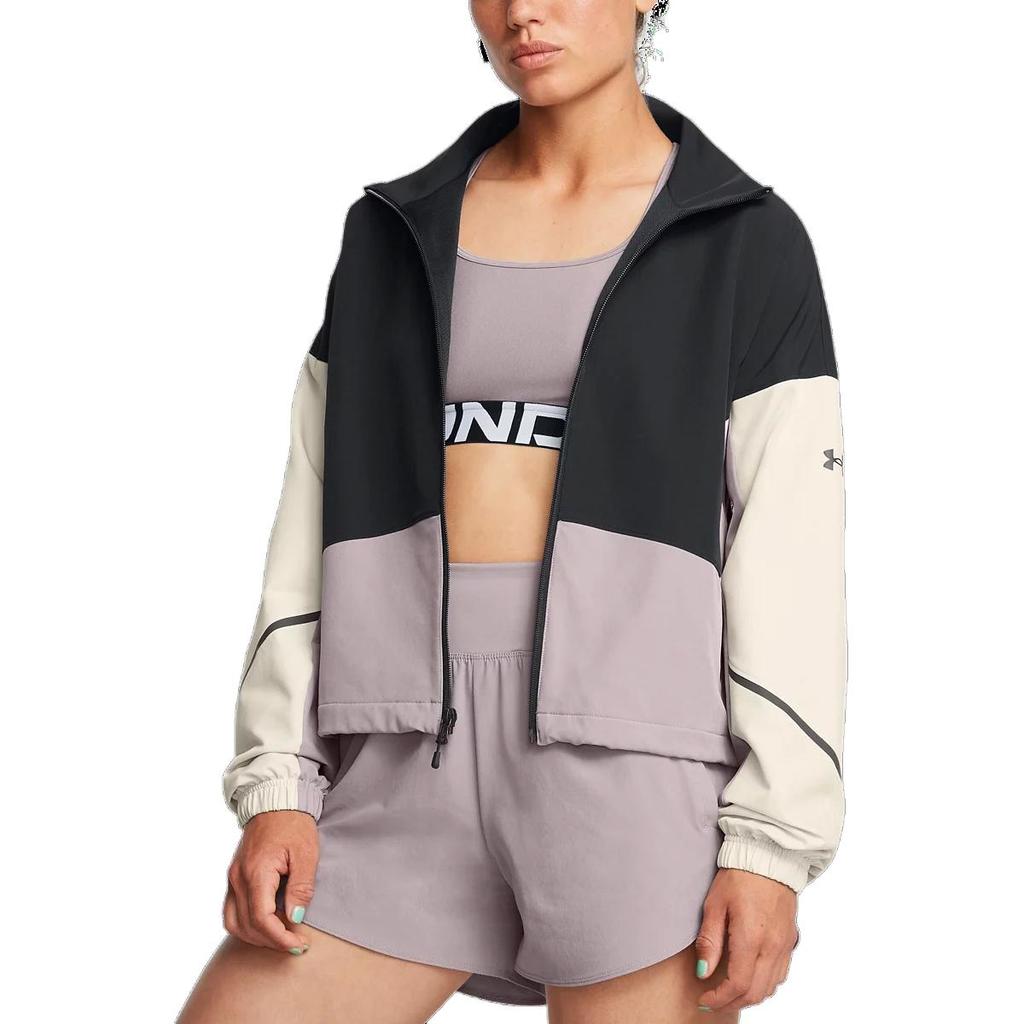 Under Armour Giacca Sportiva Retro Inarrestabile con Collo Alto Comoda Versatile Color Block da Donna Giacca Nera 1374889-002
