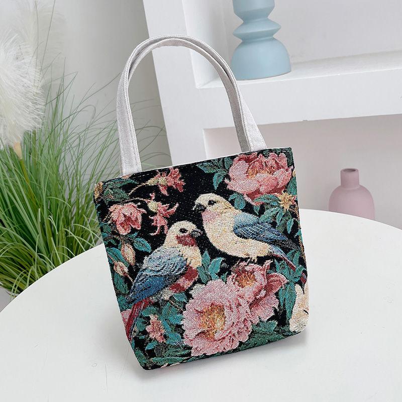 Süße Handytasche, Mini-Handtasche, künstlerische Canvas-Tasche, Jacquard-Stickerei, Bento-Tasche