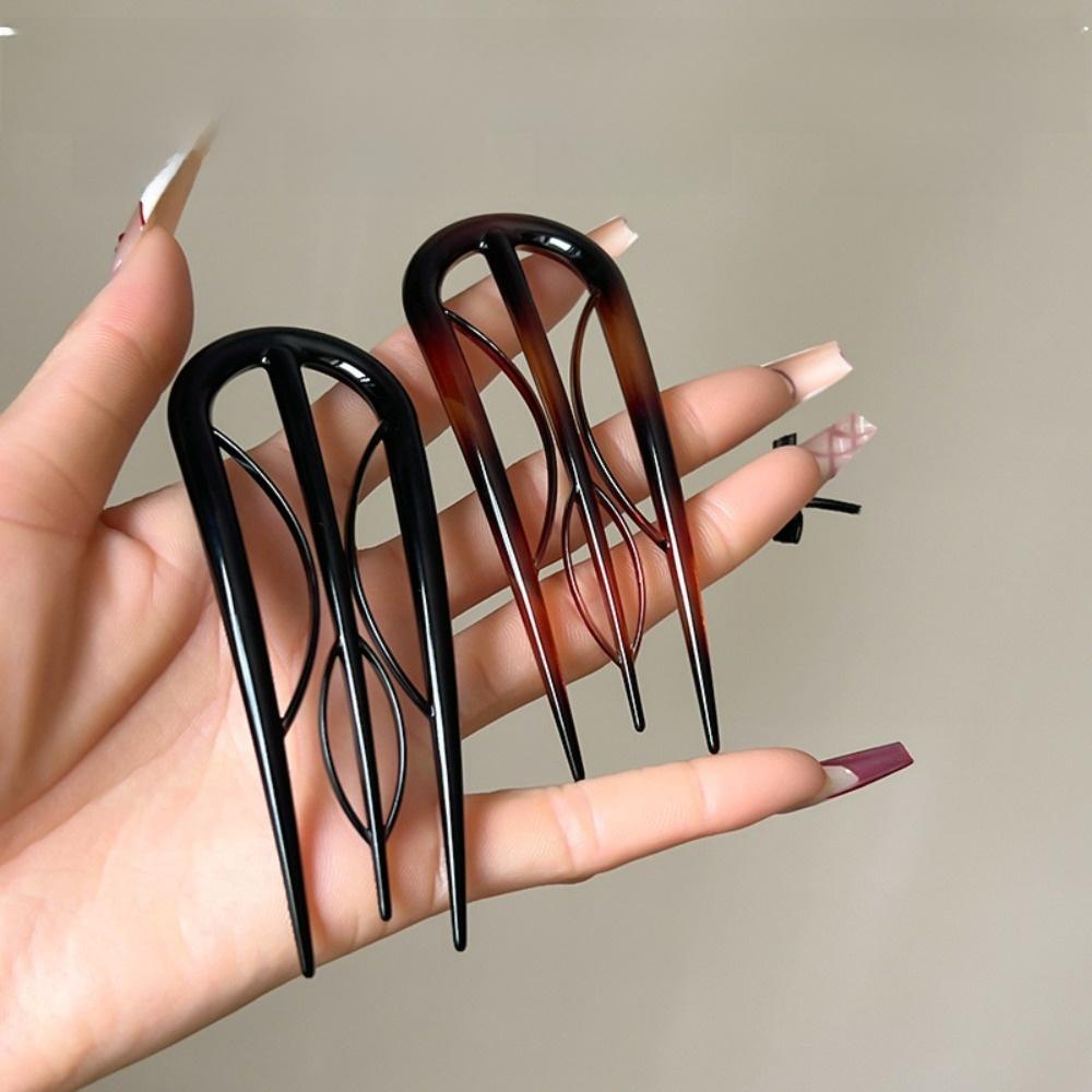 Acetate Hair Clip Multi-pronged Hair Fork New U-shaped Hair Stick  Hair Accessories