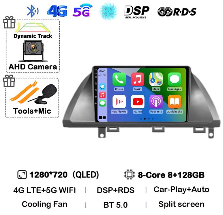 Android 14 Auto Carplay For Honda Odyssey 2005 - 2010 Screen Car Radio Stereo GPS Navigation Multimedia Video Player WIFI 4G DSP