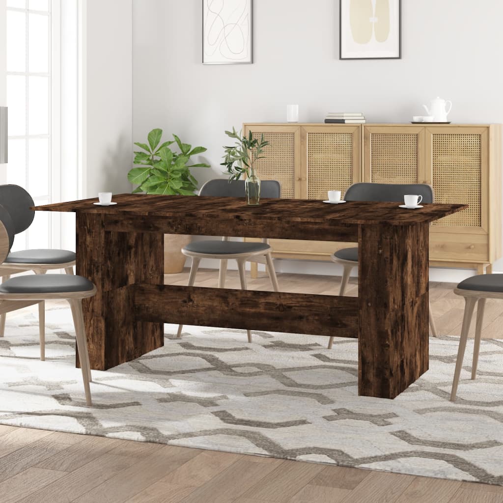 Dining Table Smoked Oak Effect 180 x 90 x 76 cm Wood Based Material