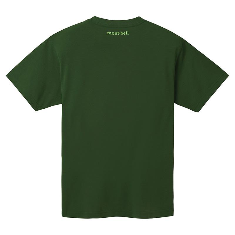 MONTBELL Outdoor Mountaineering Camping Quick Dry Crew Neck Short Sleeve T-Shirt Unisex Dark Green