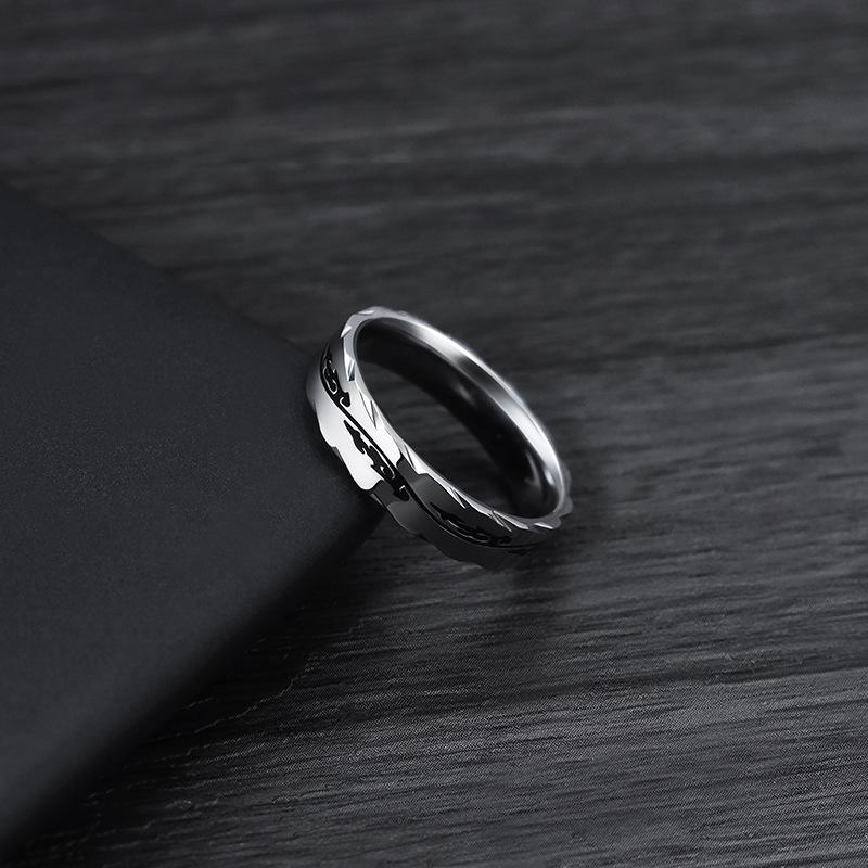 Herren Drachenmuster Titanstahlring - Einzigartig, Nicht verblassend, Schlichte Mode für Zeigefinger