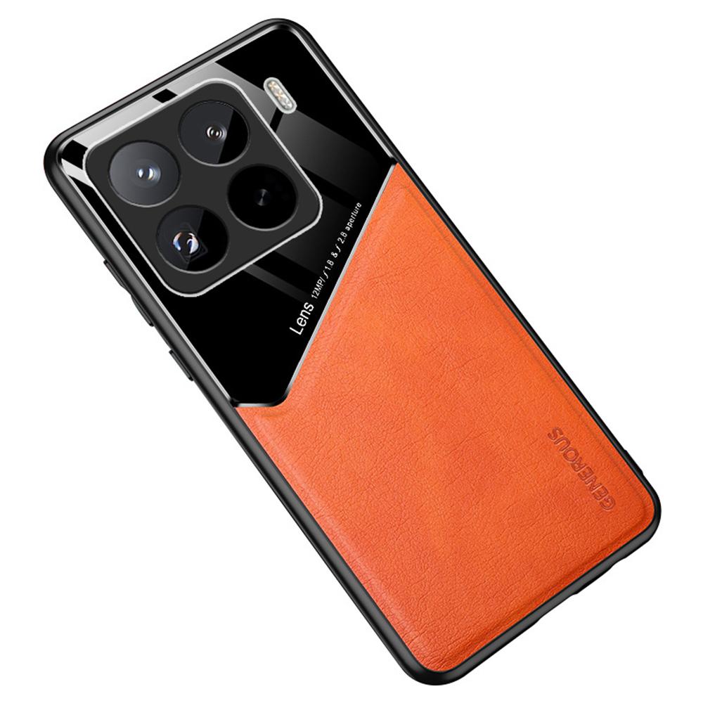 

Для Xiaomi 15 Pro Чехол Кожаное покрытие ПК+ТПУ Задняя крышка телефона Orange