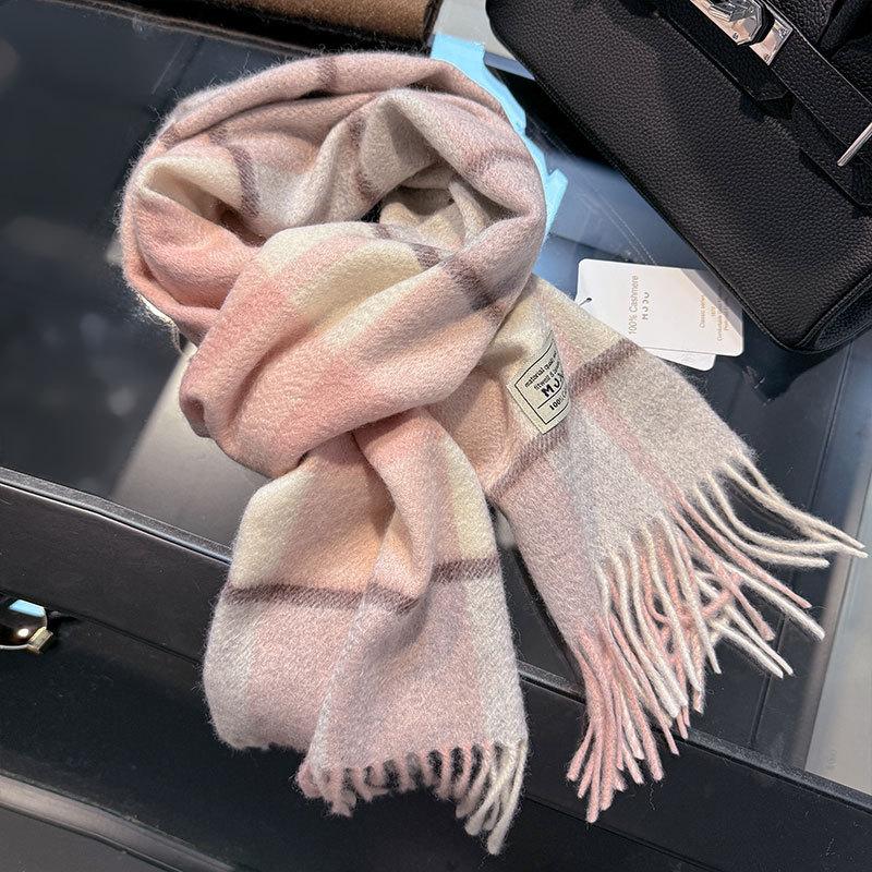 Sciarpa in lana pashmina 100% cashmere invernale per donna, scialli e stole spessi e caldi, sciarpa da donna con nappe e sciarpa