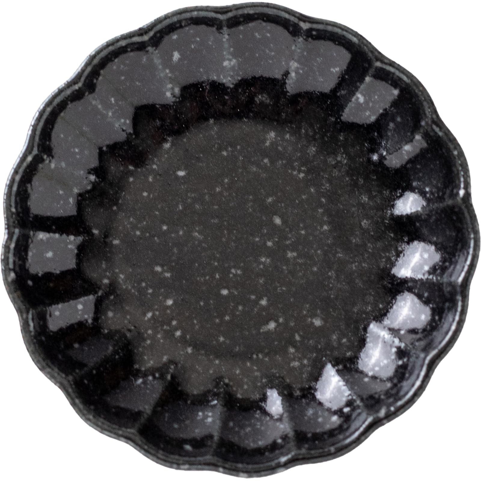 

Minoru Pottery Toiro 90cm Chrysanthemum-Shaped Small Plate, Yuteki Tenmoku