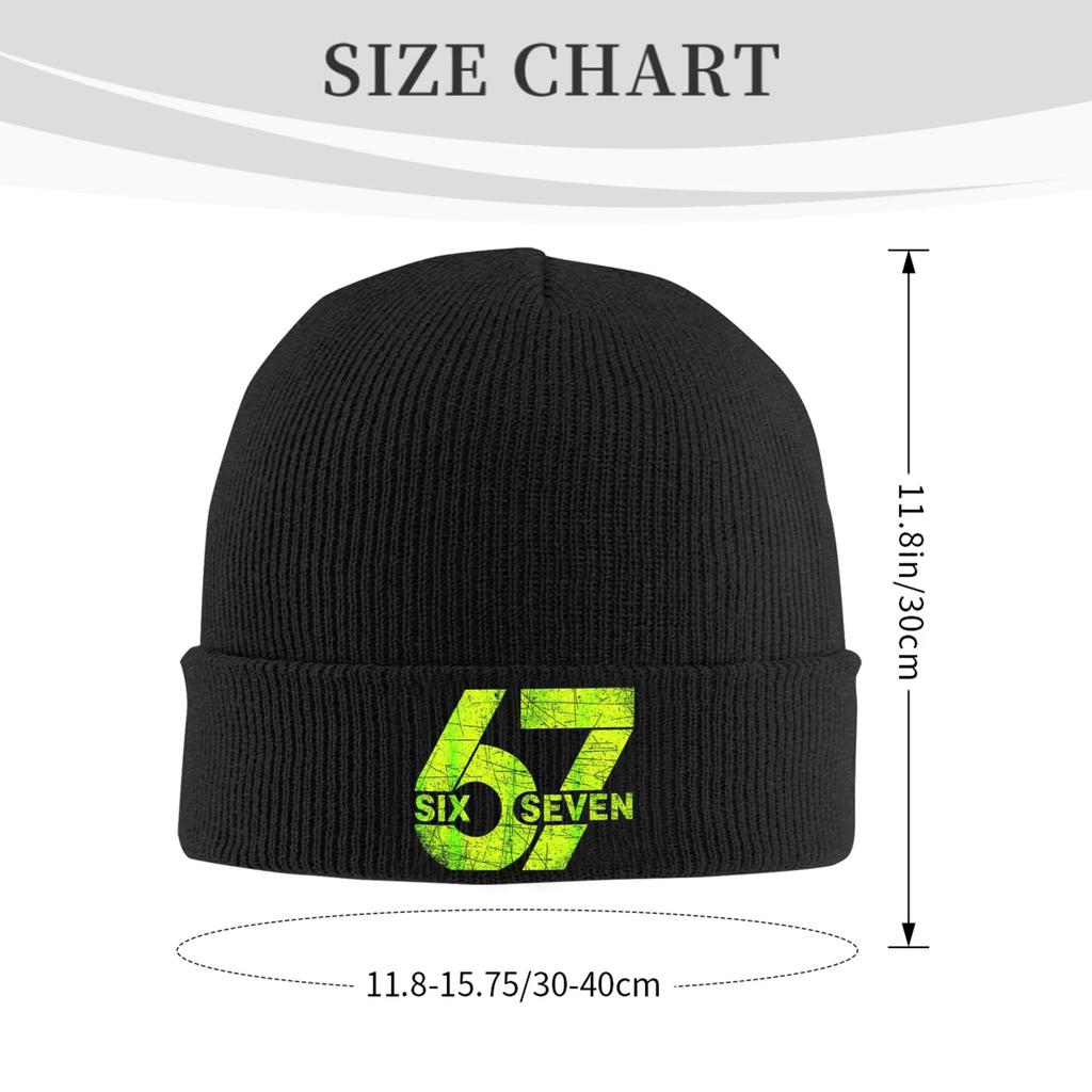 Men Women Unisex 67 Six Seven Meme Beanie Hats Vintage Knitting Hat Autumn Hippie Caps Printed Head Wrap Bonnet Hats