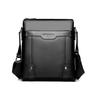 Solid Color Black Brown Leather Men's Shoulder Crossbody Bag, Casual Large Capacity Men's Bag for Work Travel Business Daily Use