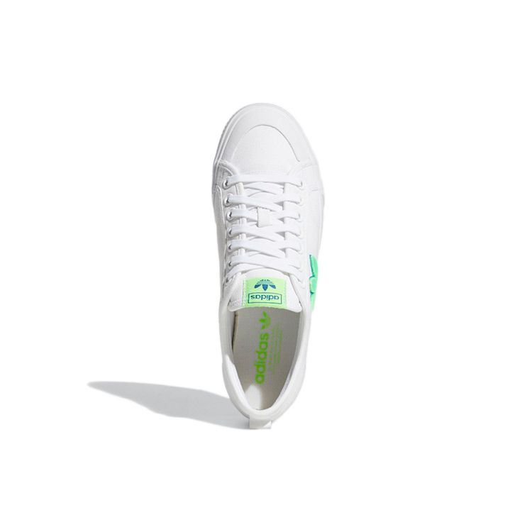 Adidas Nizza Trefoil White Signal Green Unisex Sneakers Footwear-White FX8354