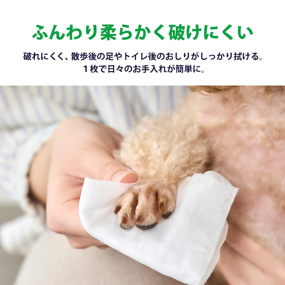 Iris Ohyama Pet Wet Safe for 80 Sheets x 8 Packs of Wipes, Alcohol-Free, Licks, (Set 4) DPWT-8P
