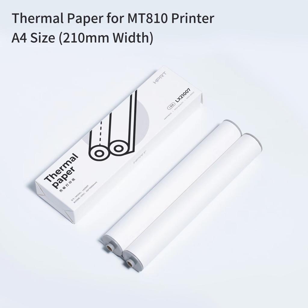 HPRT MT810 2PCS A4 Thermal Paper Roll for MT810 Thermal Printer BPA-free 10 Image Long-lasting