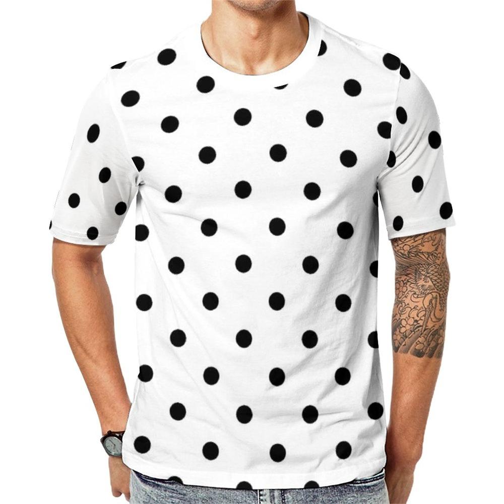 Summer Men's Crew Neck T-Shirt, Retro Polka Dot Print, Y2K Style, Gym T-Shirt, Breathable Beachwear, Novelty T-Shirt