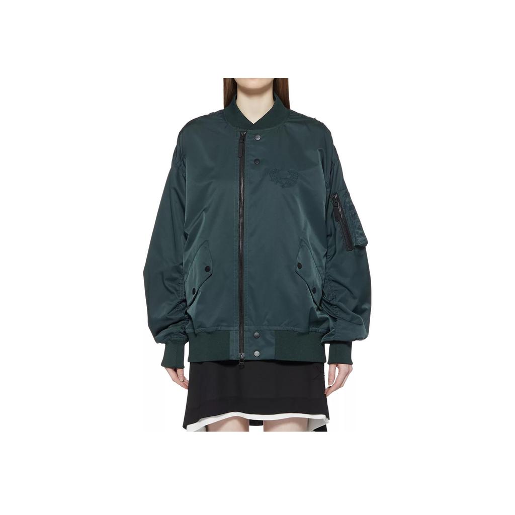 Onitsuka Tiger Solid Color Zipper Long Sleeve Multi Pocket Jacket Unisex jackets Dark-Green 2183B192-300