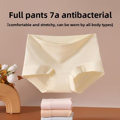 Girls Spring and Summer Pure Color Cotton Antibacterial Comfortable Breathable Hip High Shot In The Waist Flat Angle Briefs