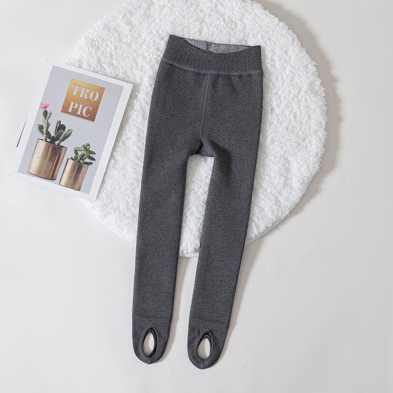 Children's Winter Fleece-Lined Cotton Leggings with Hip-Lifting Lambskin, Warm Nine-Point Design