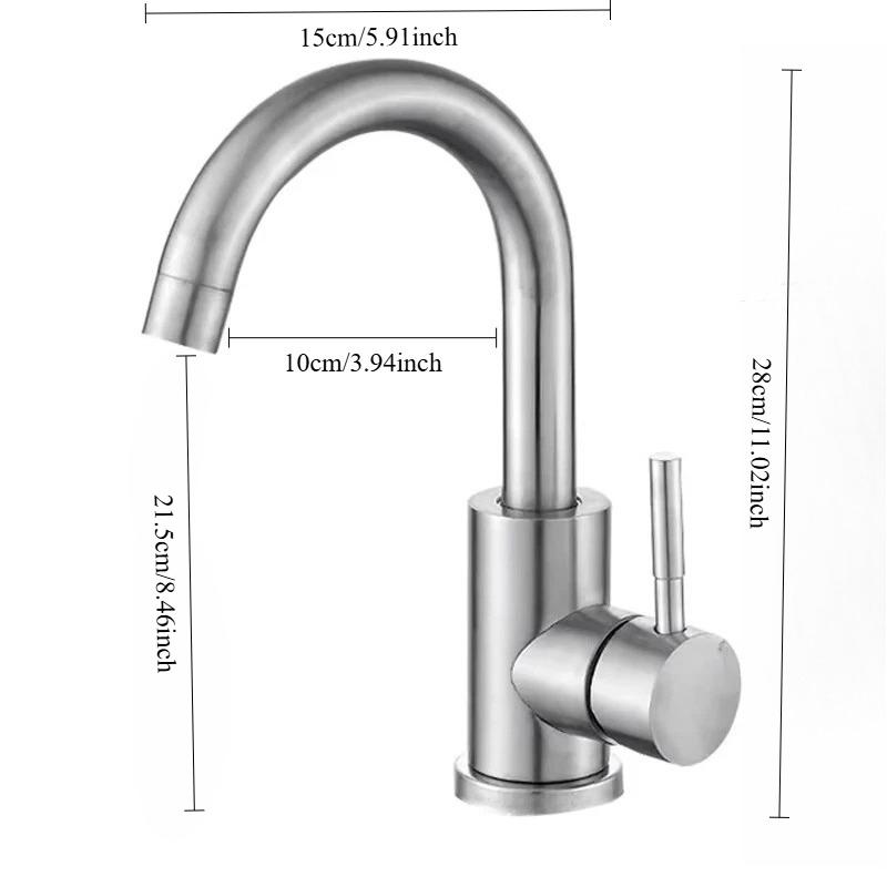 Black Nickel Bathroom Basin Faucet Stainless Steel Hot Cold Wash Mixer Crane Tap 360 Rotation Sink Faucets Single Handle
