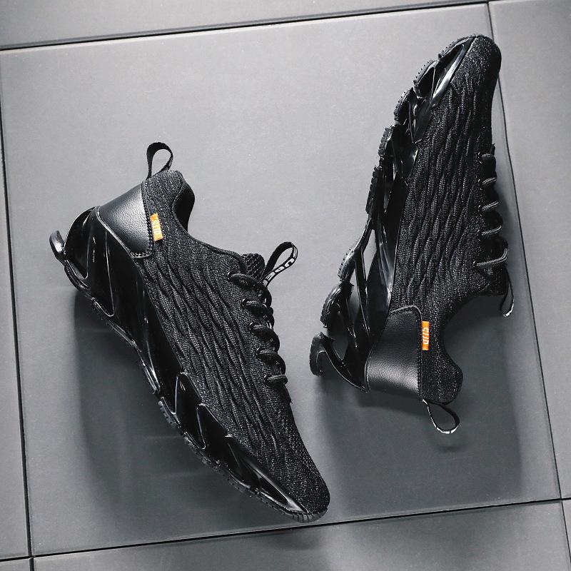 Duży rozmiar oddychające męskie buty wiosna i jesień siateczka popularne męskie modne buty casualowe sportowe do biegania ostrze męskie buty