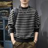 2025 Men's Striped Heavy Gauge Sweater: Autumn/Winter Long Sleeve Knit Base Layer