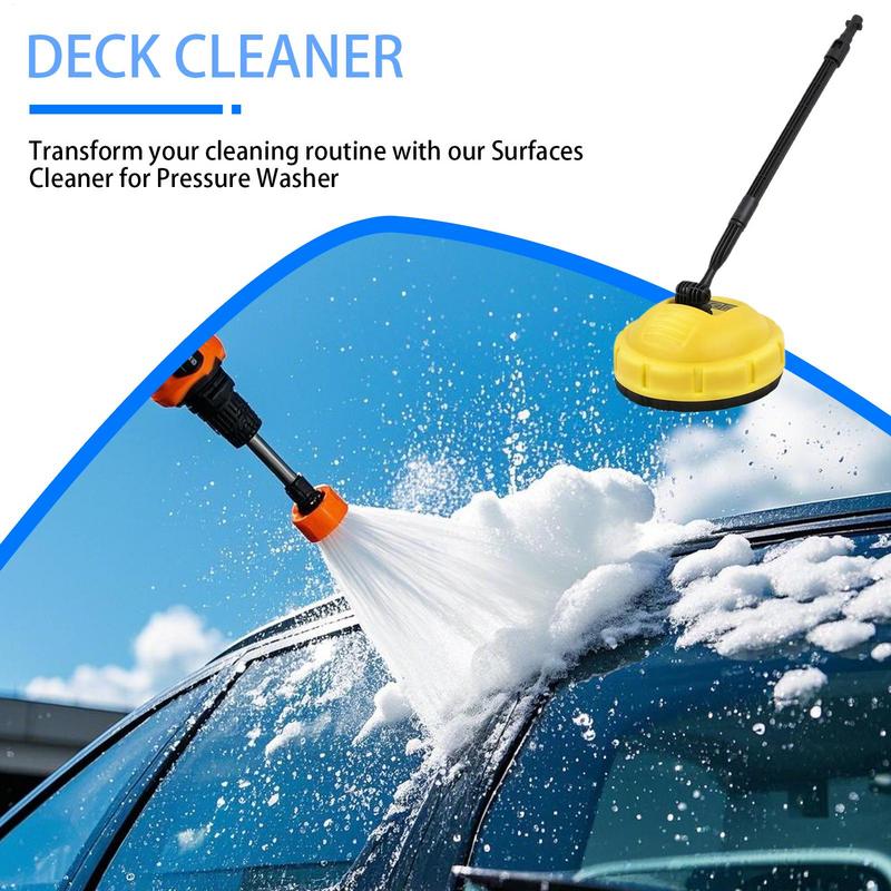 Pressure Washer Brush Power Washer Scrubber with Handle Rotary Surface Cleaner Multi-purpose Household Clean Tool for Car Floor