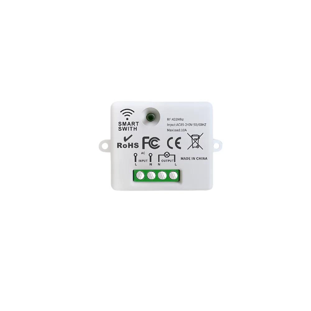 Mini Wireless Smart Light Switch with Remote Control 1000M Distance 433 Mhz RF Relay Receiver 220V Switch for Home Led Lamp Fan
