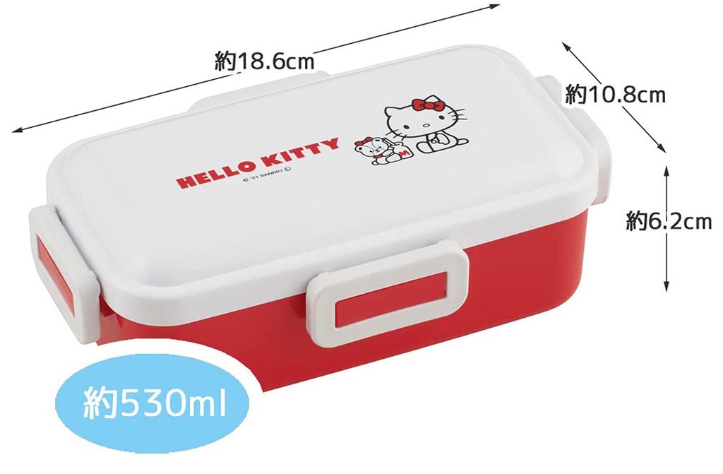 Skater Antibacterial Lunch Box with Hello Kitty Tiny Chum Sanrio Soft-Serving Dome-Shaped Lid, 530ml, & Design, PFLB6AG-A