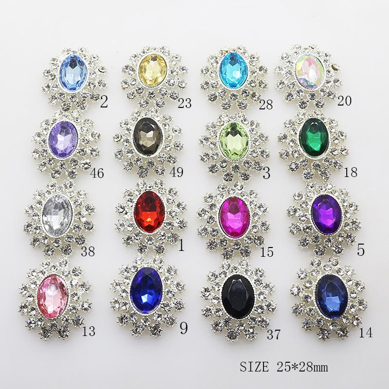 25x28mm Korean Alloy Rhinestone Acrylic Scarf Buckle Brooch