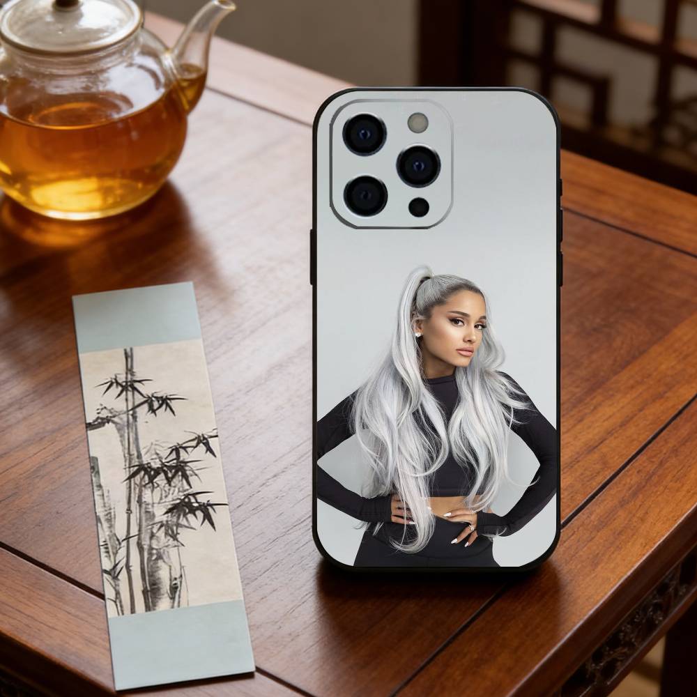 Ariana Grande  Phone Case For iPhone 17,16,15,14,13,12,11 Plus,Pro Max,XS,Soft Silicone Black Cover