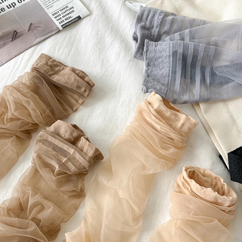 Ultra-thin Nude Anti-snag Over-the-Knee Stockings with Non-slip Stripes