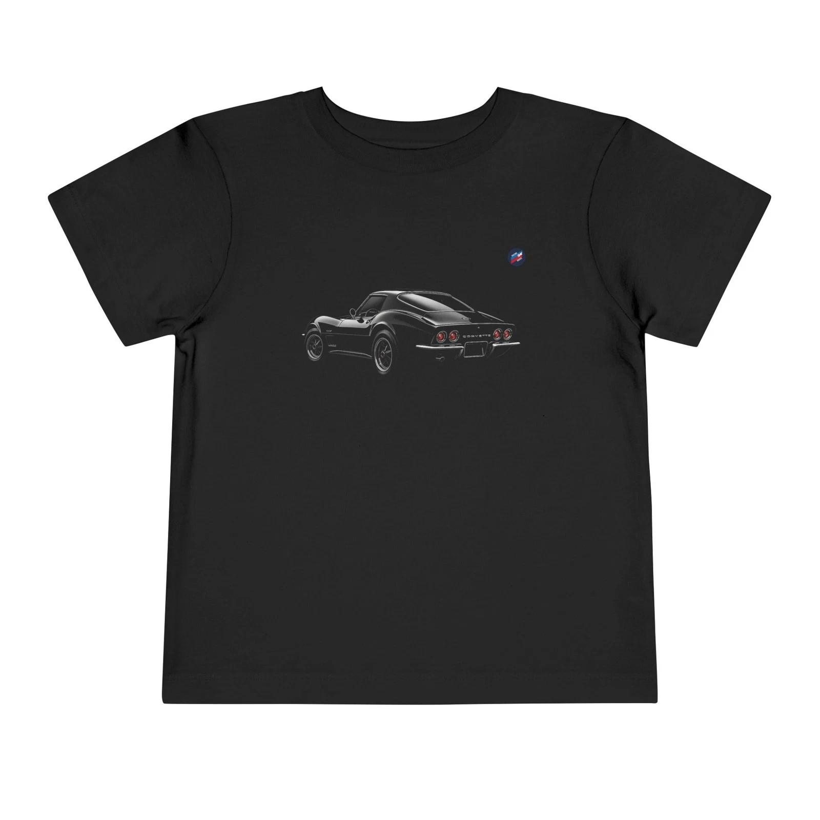 Toddler 1969 C3 Corvette Stingray Black Muscle Car T-Shirt, Retro Graphic Tee XXL