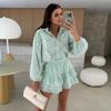 Spot summer models, European and American independent station lace hollowed-out casual long-sleeved suit -