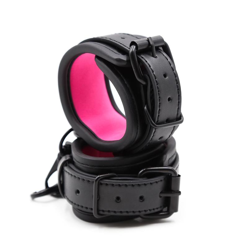3pcs Bdsm Bondage Set Bdsm Collar Slave Leather Sex Handcuffs Police Anklecuffs Sex Toy for Woman Couples Bondage Kit