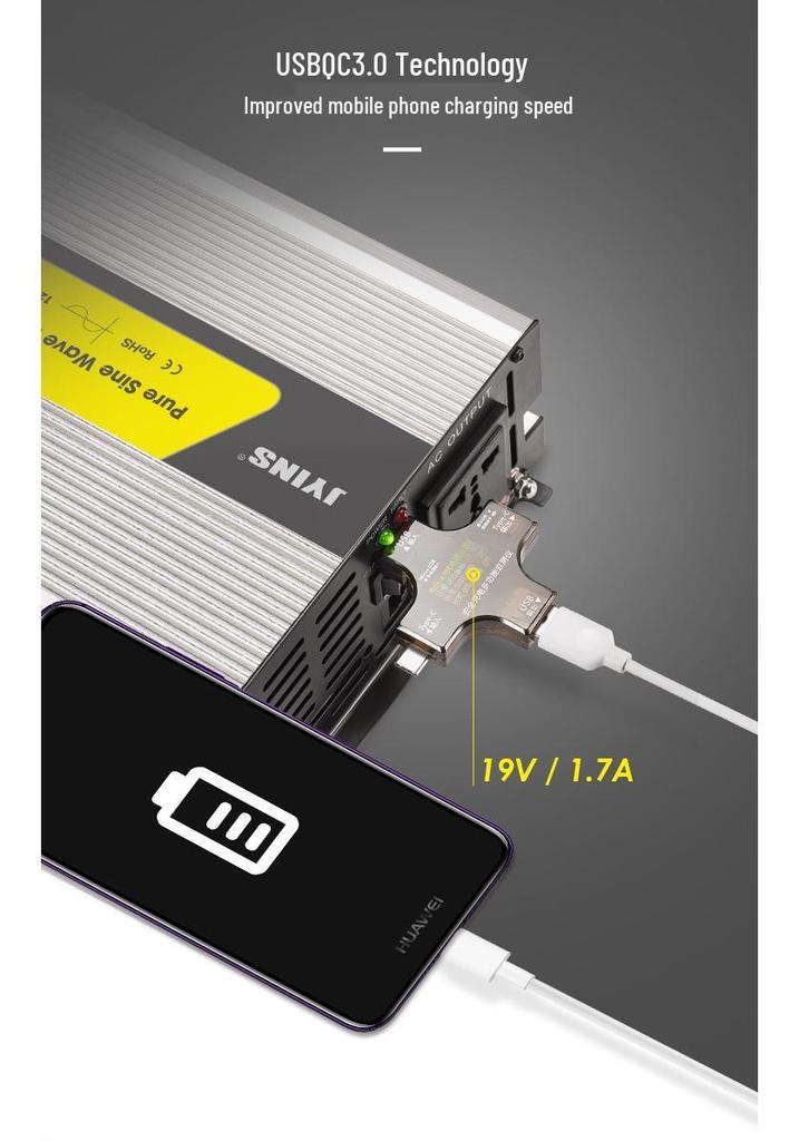 4000W Pure Sine Wave Inverter, 12V to 220V for Home, Solar & Car Backup Power