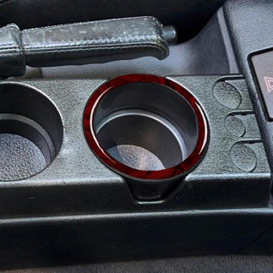 Red Wood Grain Water Cup Ring Trim For BMW 3 Series E36 94-96