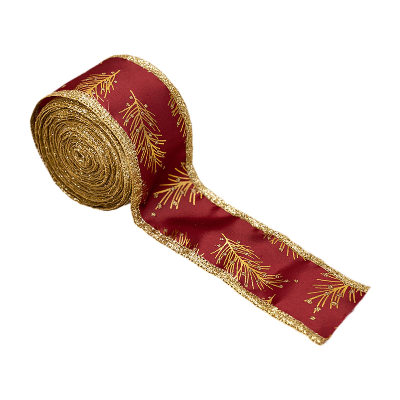 

Christmas Ribbon 5M Length Holiday DIY Decorative Ribbon for Christmas Tree Greeting Cards Craft Projects Bouquet Garland червоний