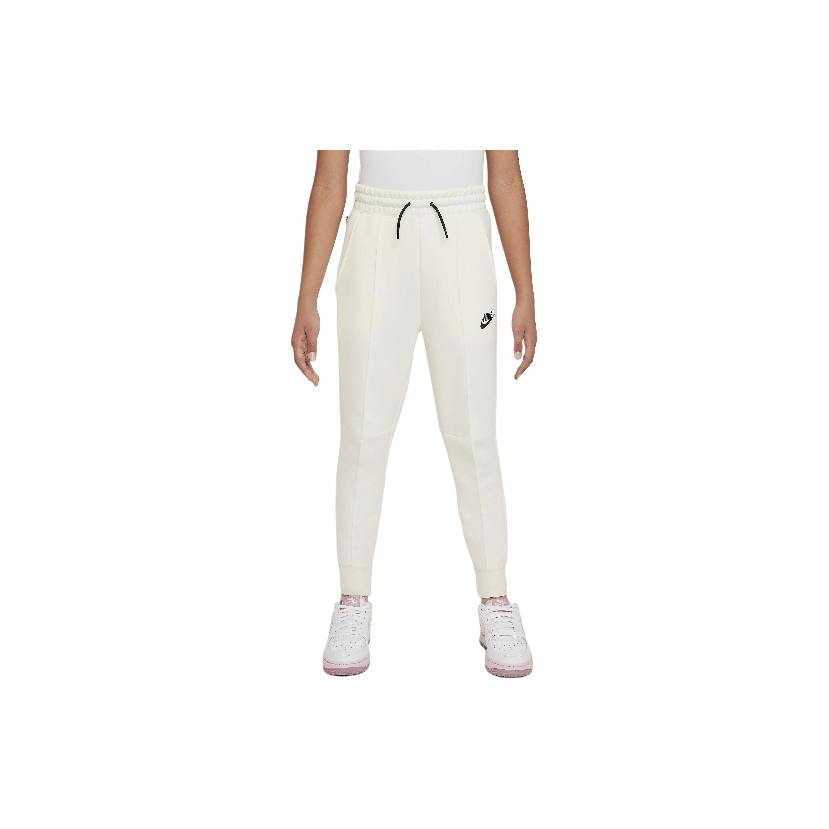 

Спортивные штаны Nike Kids Sportswear Tech Fleece Solid со средней посадкой и шнурком Jogger Pants Kids bottoms Ivory FD2975-110 M