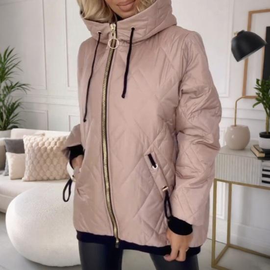 Naiste udusulemantel kapuutsiga nööriga pikkade varrukatega ühevärviline puuvillajakk taskutega kerge soe pealisrõivas