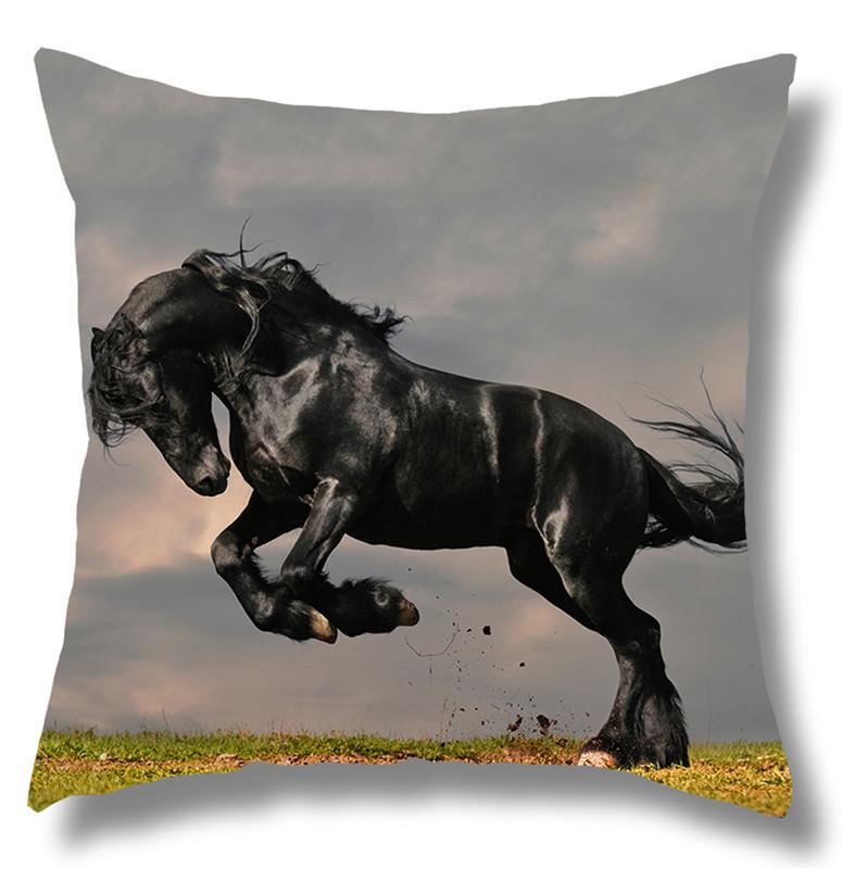 45x45cm Running Horse Print Pattern Cushion Cover Home Living Room Sofa Car Decoration Throw Pillow