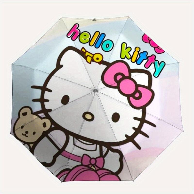 Hello Kitty, Character Automatic opening and closing folding umbrella with 8-rib frame and compact travel design, perfect for all occasions