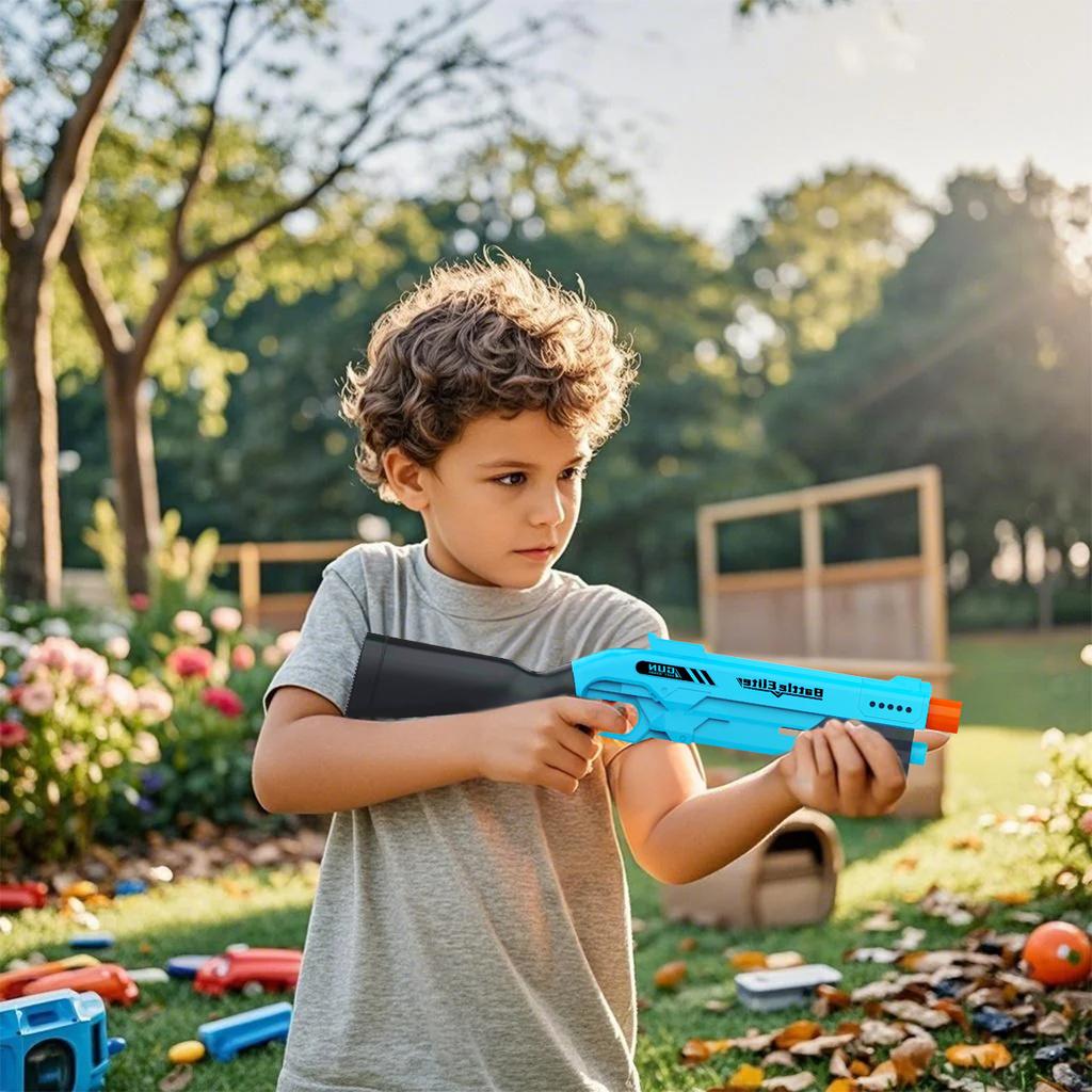 Non-Toxic Kids Outdoor Manual Foam Dart Blaster Gun With Dual Handles Safe Ammo Soft Bullet Multi Colors For Children