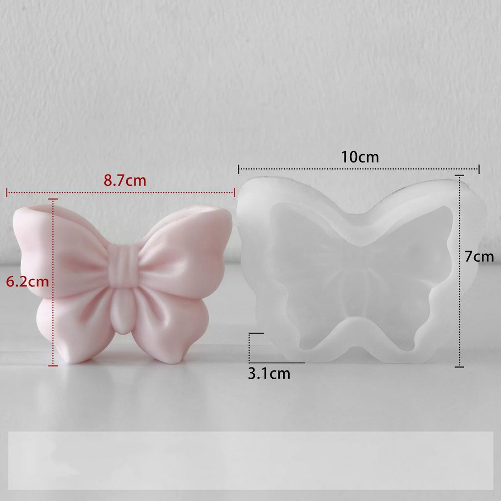 Bowtie Candle Mold Heat-Resistant Scented Candle Mold 3d Bow Silicone Mold Elegant For Resin Art Diy Craft Handmade Gift