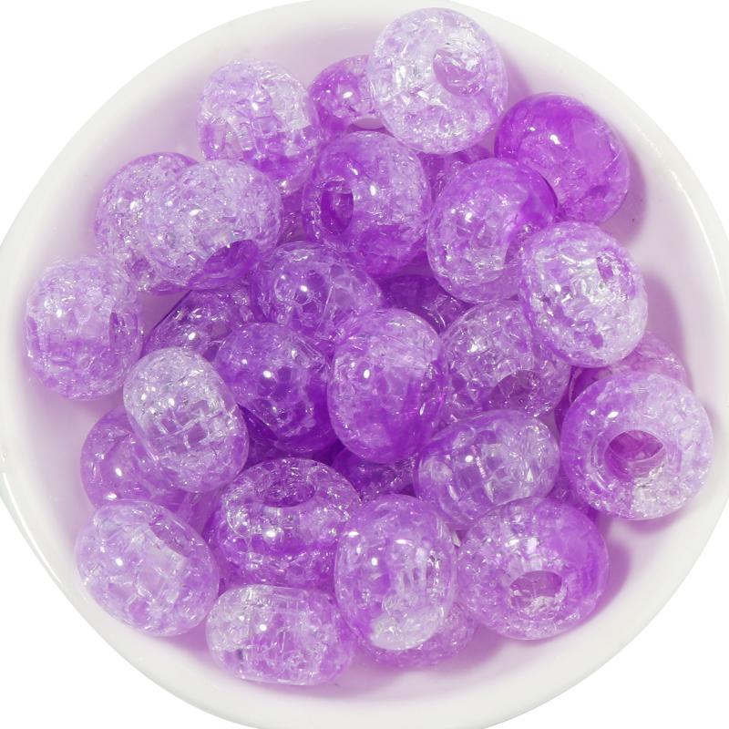 50pcs 14x8.5mm Acrylic Cracked Beads Colorful Big Hole Loose Spacer Beads For DIY Jewelry Making Bracelets Necklace Accessories