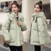 Large Pocket Down Cotton Clothes for Women Winter New Year Short Hooded Thick Cotton-padded Jacket